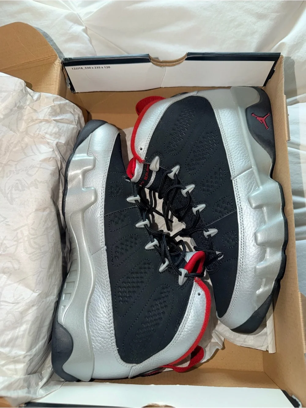 Air Jordan 9 Retro Johnny Kilroy Black Silver Red Men’s 8.5 OG Box